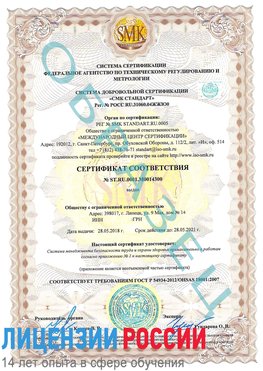 Образец сертификата соответствия Чертково Сертификат OHSAS 18001